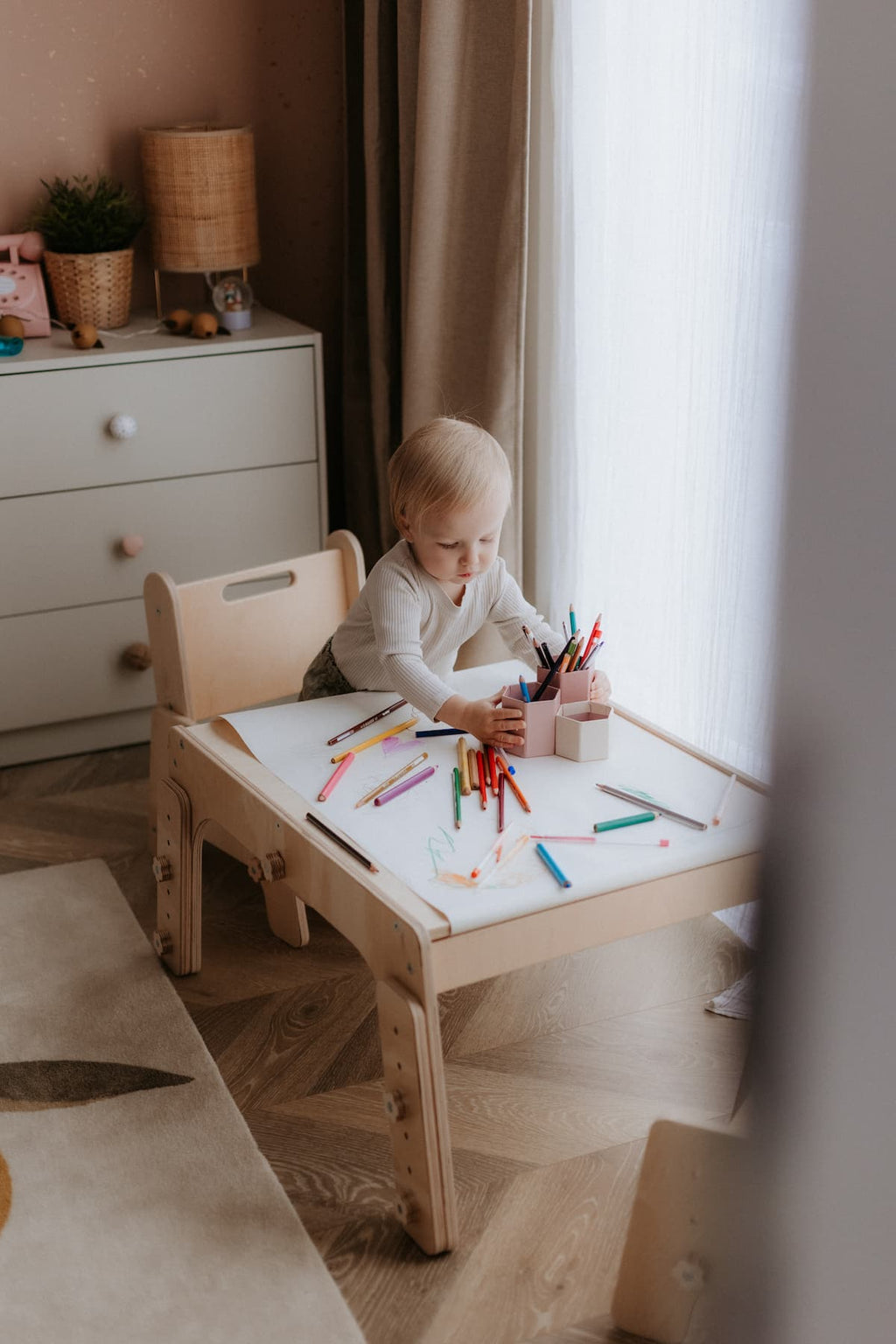 DORI Montessori Wooden Table and Chair Set for Kids