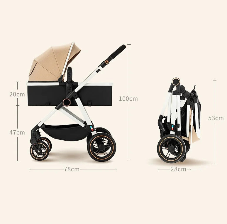 Poussette Bébé 3-en-1 Ultra-Légère