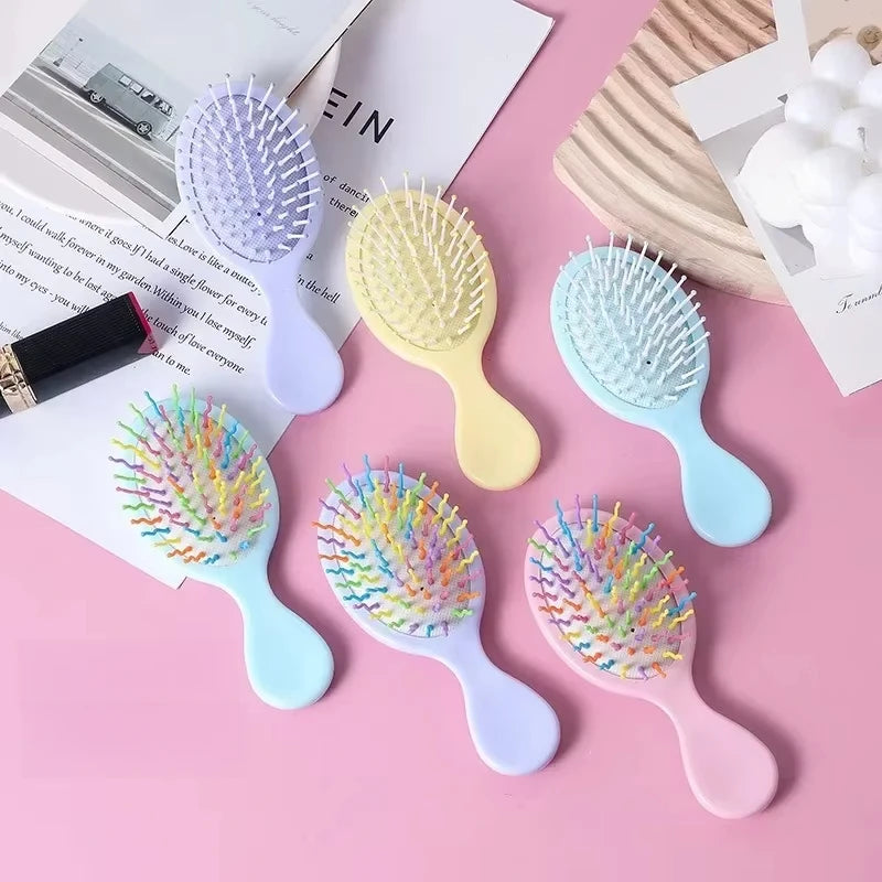 Brosse à coussin d’air pour enfants, couleur pastel — Soin des cheveux, brosse de massage, démêlante, antistatique et accessoire de coiffure.