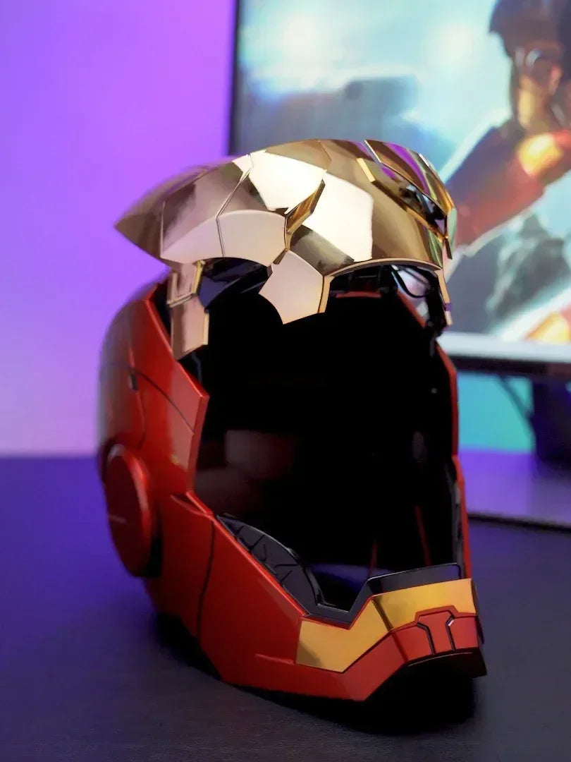 Casque Iron Man Mk5 Helmet Voix électronique Control Helmet Cosplay Led E