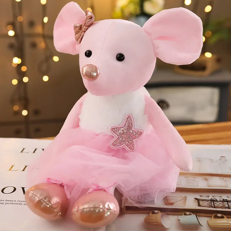 Peluches, adorables souris ballerines, douces et mignonnes,
