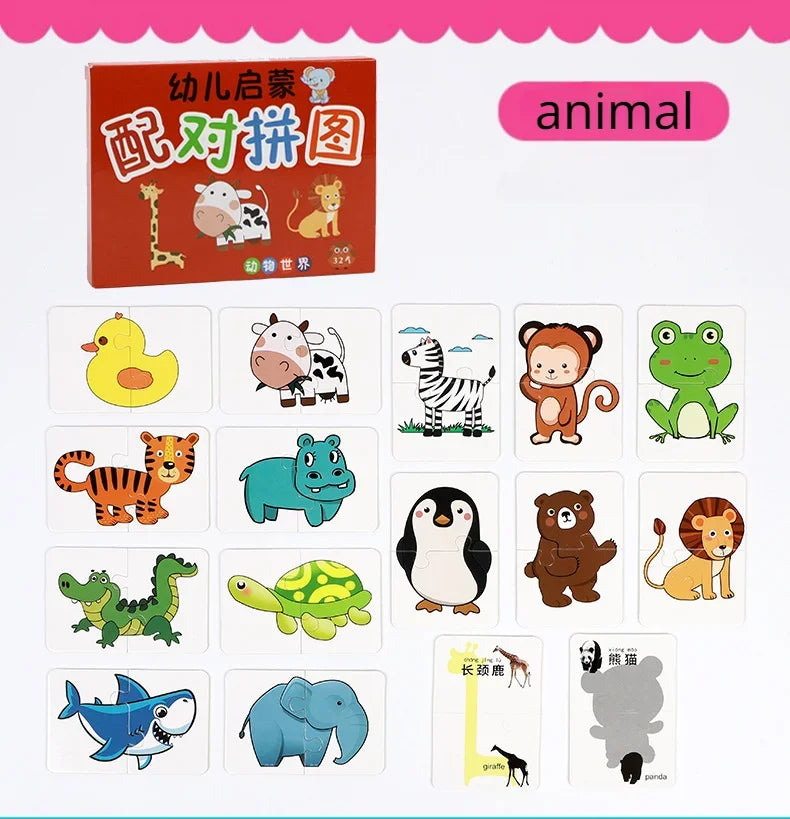 Puzzle animaux,fruits,véhicules