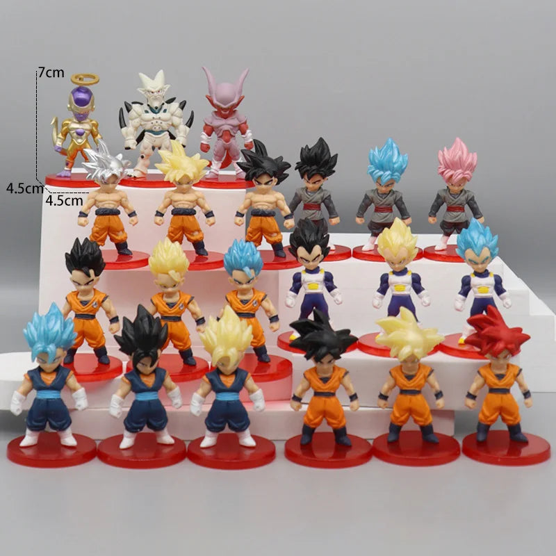 Lot de 21 figurines de Dragon Ball- Super Saiyan Goku Vegeta Action Figures DBZ
