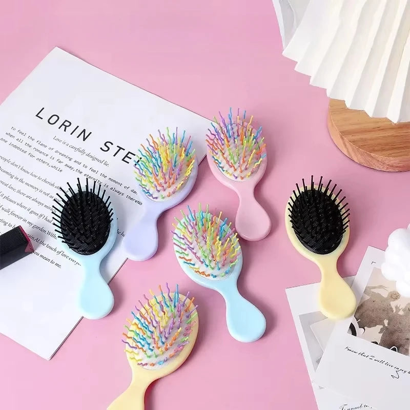 Brosse à coussin d’air pour enfants, couleur pastel — Soin des cheveux, brosse de massage, démêlante, antistatique et accessoire de coiffure.