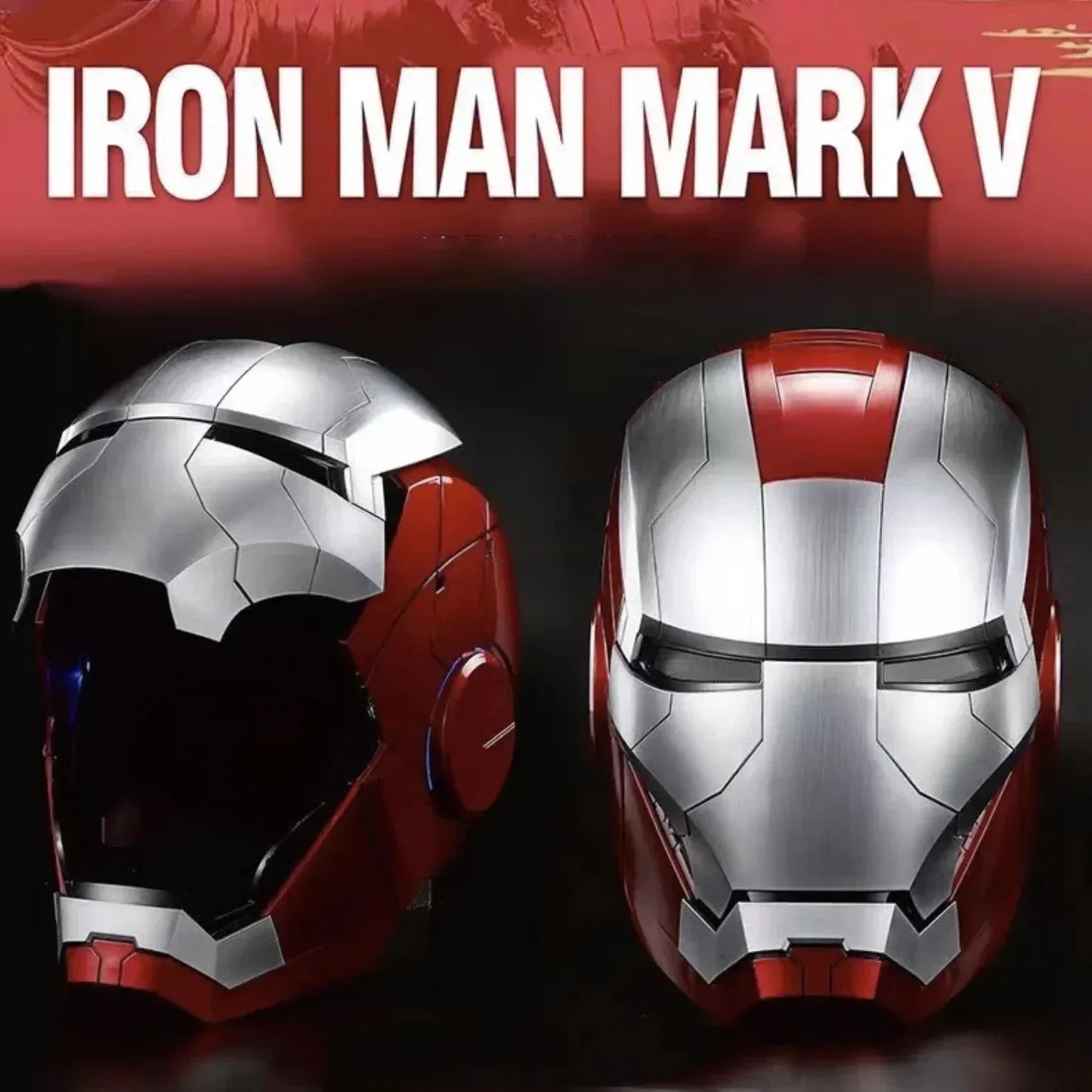 Casque Iron Man Mk5 Helmet Voix électronique Control Helmet Cosplay Led E