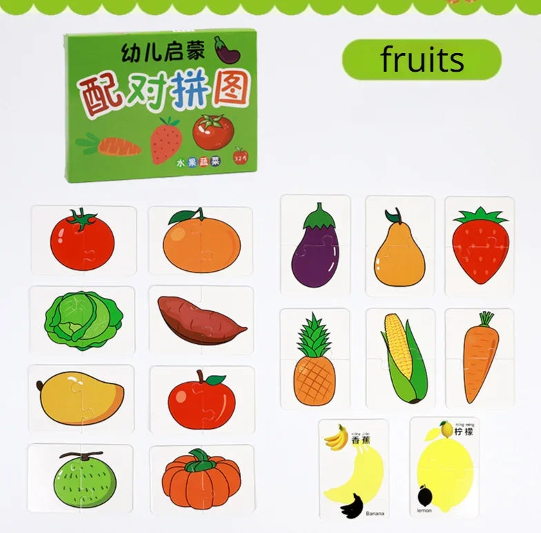 Puzzle animaux,fruits,véhicules