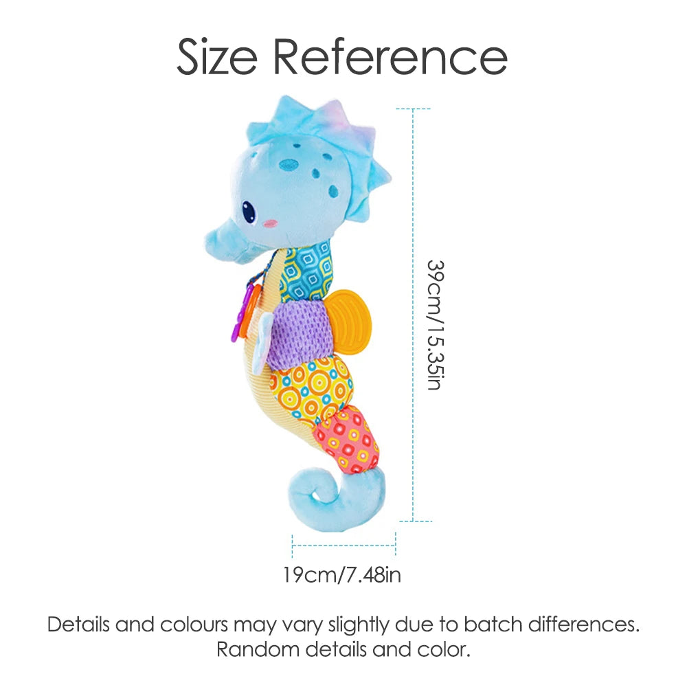 Hochet doux en peluche en forme de girafe, jouet suspendu pour bébé (voiture ou lit), jouet d’éveil et de développement précoce avec poignée.