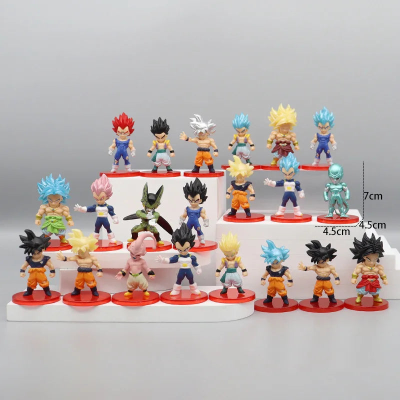 Lot de 21 figurines de Dragon Ball- Super Saiyan Goku Vegeta Action Figures DBZ