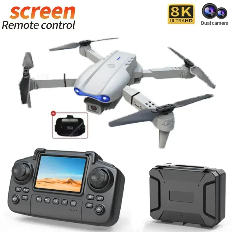 Nouveau drone E99 Pro 8K HD à double caméra, mode de maintien d’altitude, pliable, mini drone WiFi pour photographie aérienne, quadricoptère RC.