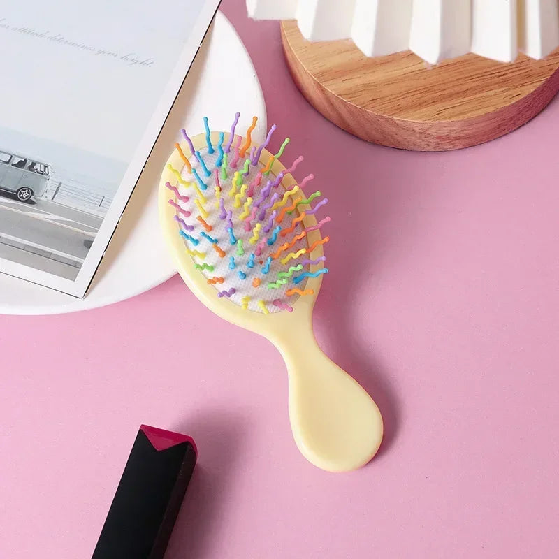 Brosse à coussin d’air pour enfants, couleur pastel — Soin des cheveux, brosse de massage, démêlante, antistatique et accessoire de coiffure.