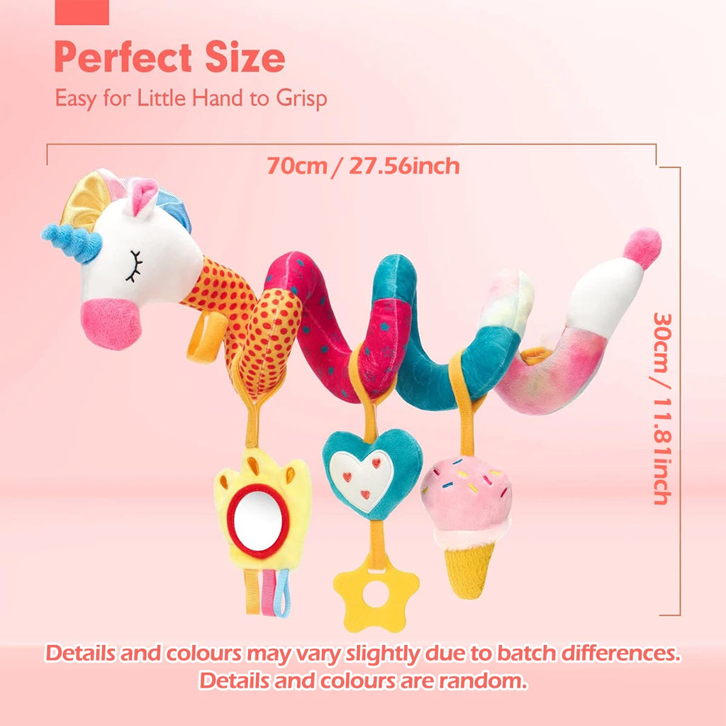 Hochet doux en peluche en forme de girafe, jouet suspendu pour bébé (voiture ou lit), jouet d’éveil et de développement précoce avec poignée.