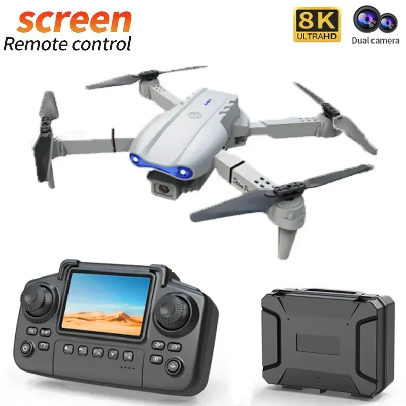 Nouveau drone E99 Pro 8K HD à double caméra, mode de maintien d’altitude, pliable, mini drone WiFi pour photographie aérienne, quadricoptère RC.