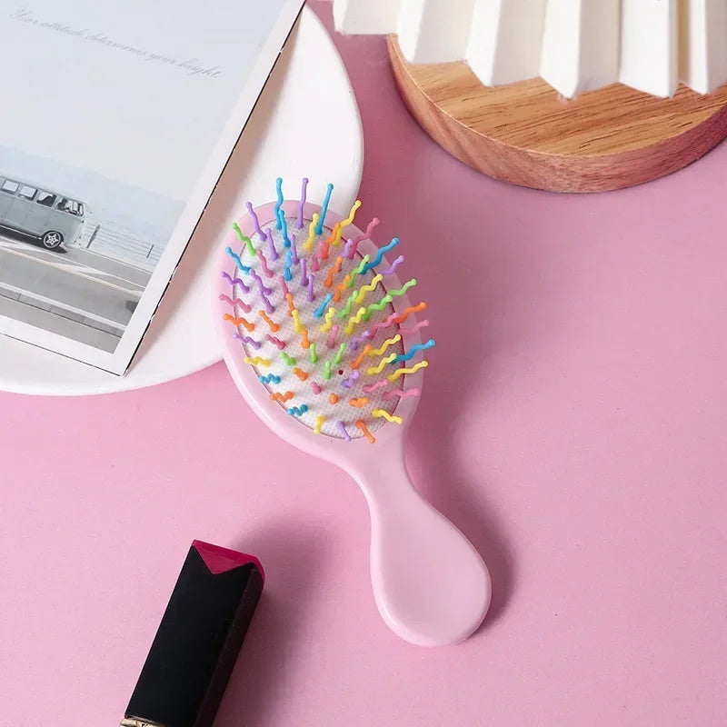 Brosse à coussin d’air pour enfants, couleur pastel — Soin des cheveux, brosse de massage, démêlante, antistatique et accessoire de coiffure.