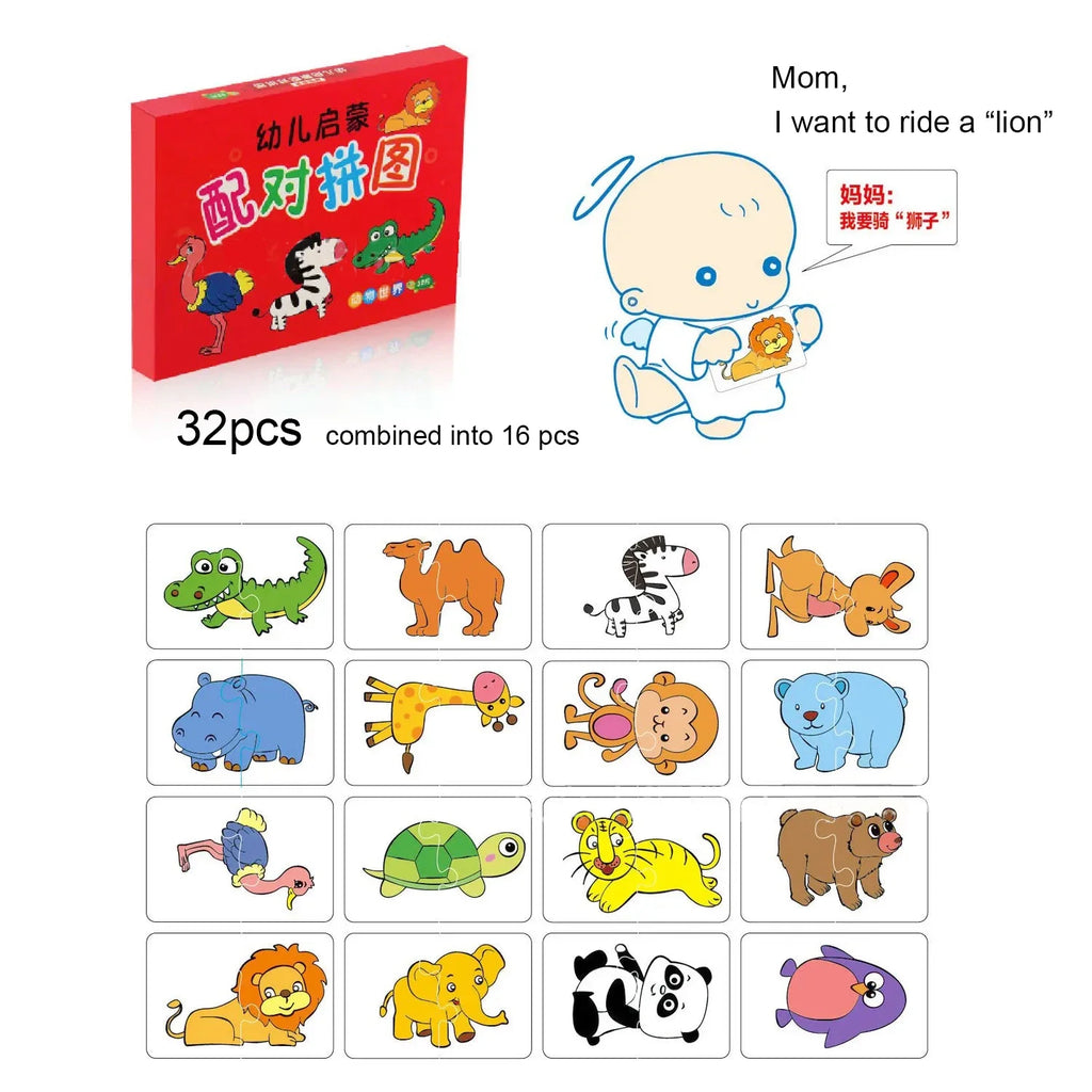 Puzzle animaux,fruits,véhicules