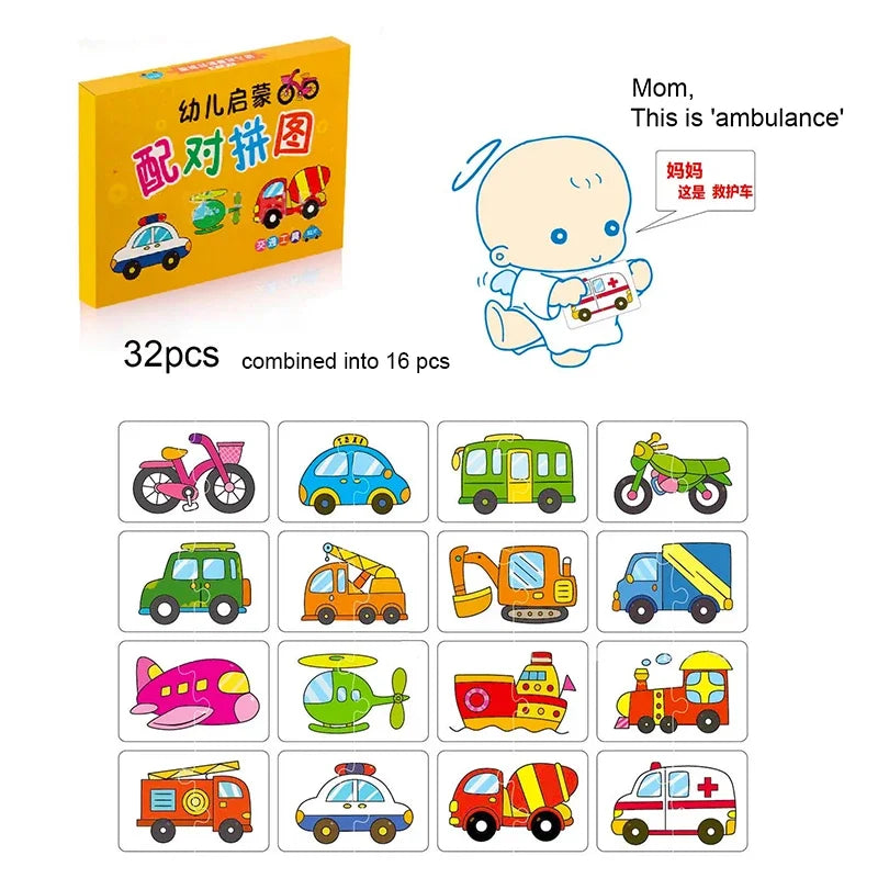 Puzzle animaux,fruits,véhicules