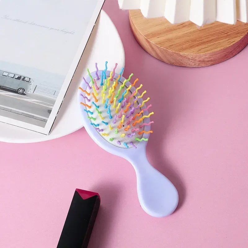 Brosse à coussin d’air pour enfants, couleur pastel — Soin des cheveux, brosse de massage, démêlante, antistatique et accessoire de coiffure.