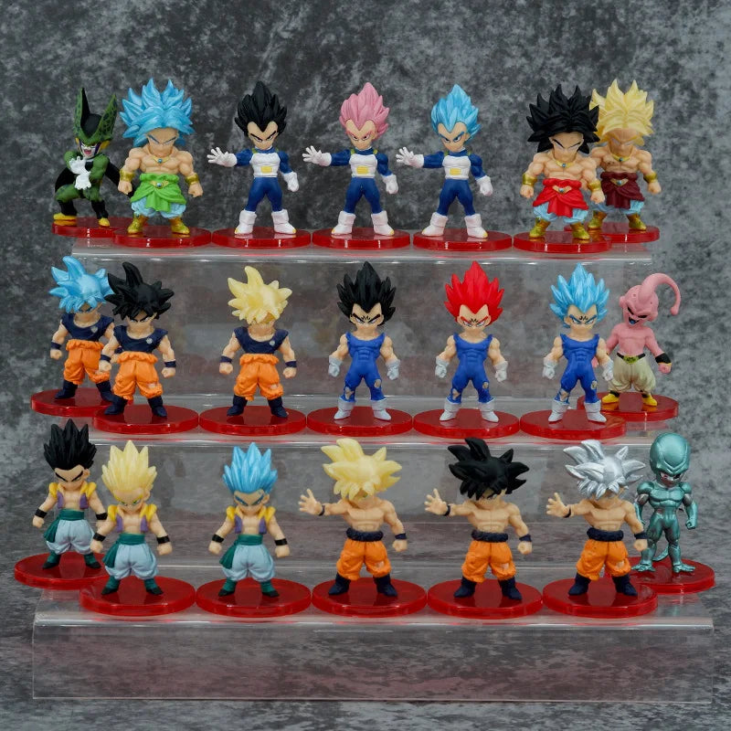 Lot de 21 figurines de Dragon Ball- Super Saiyan Goku Vegeta Action Figures DBZ
