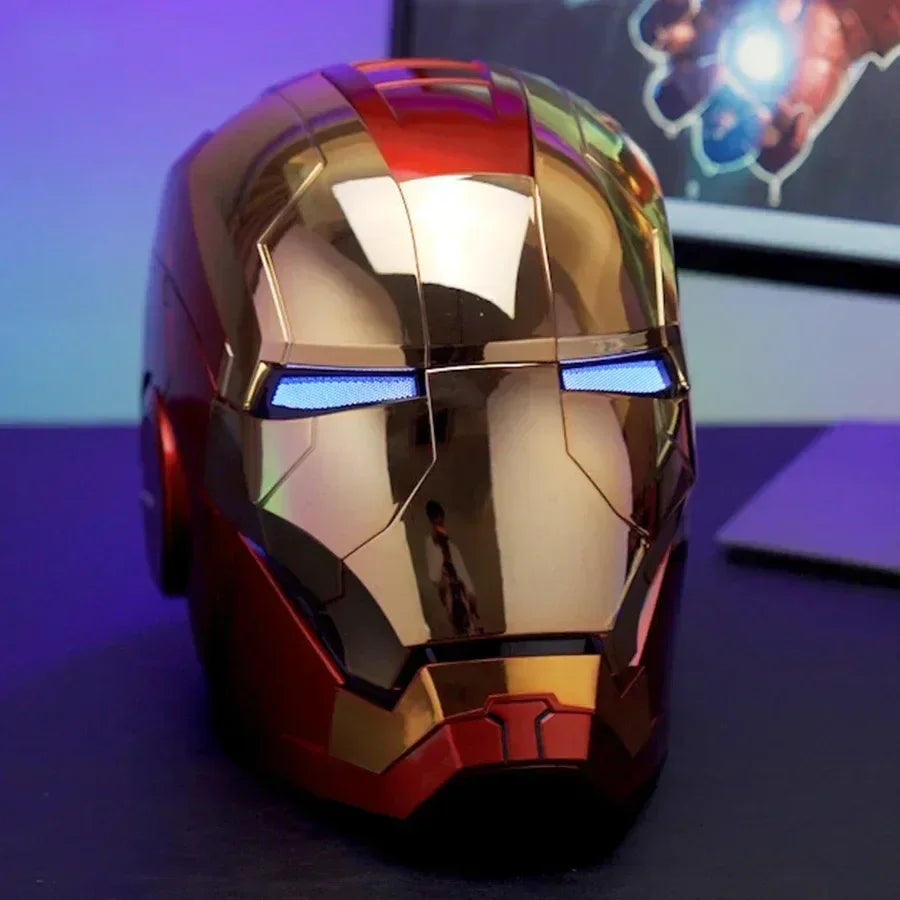 Casque Iron Man Mk5 Helmet Voix électronique Control Helmet Cosplay Led E