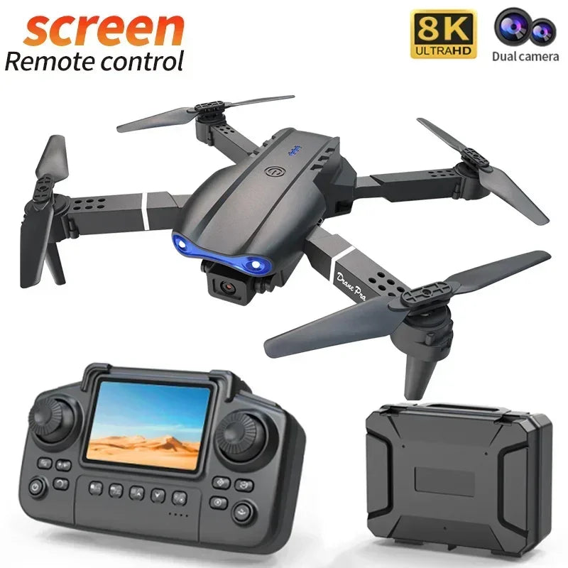 Nouveau drone E99 Pro 8K HD à double caméra, mode de maintien d’altitude, pliable, mini drone WiFi pour photographie aérienne, quadricoptère RC.