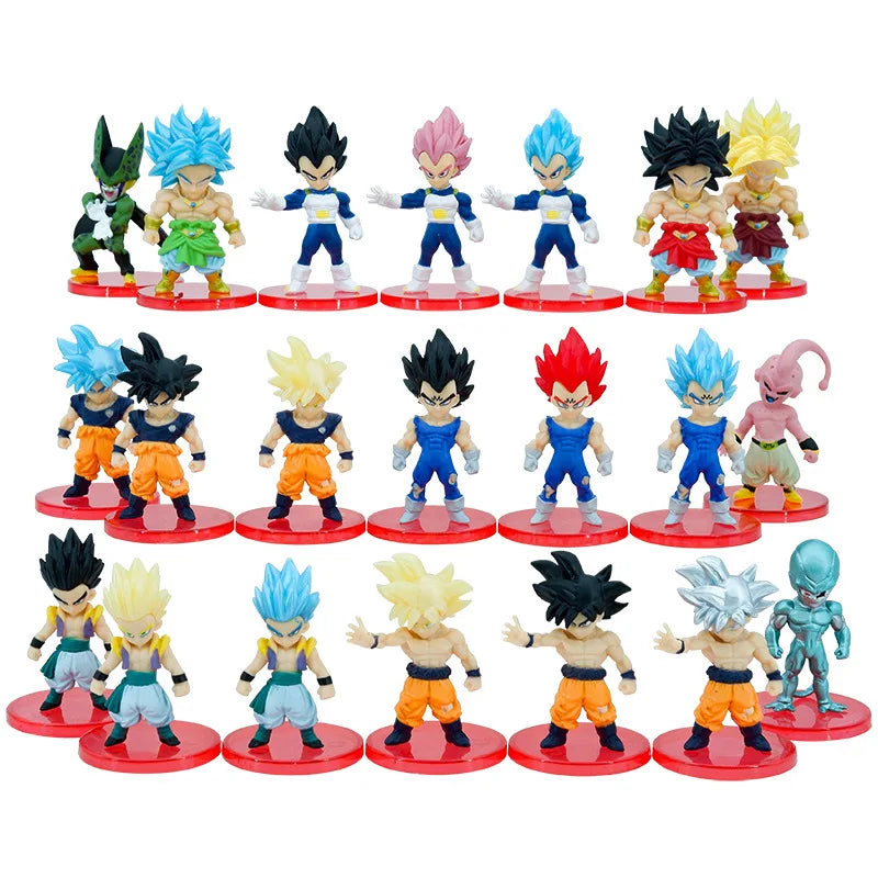 Lot de 21 figurines de Dragon Ball- Super Saiyan Goku Vegeta Action Figures DBZ