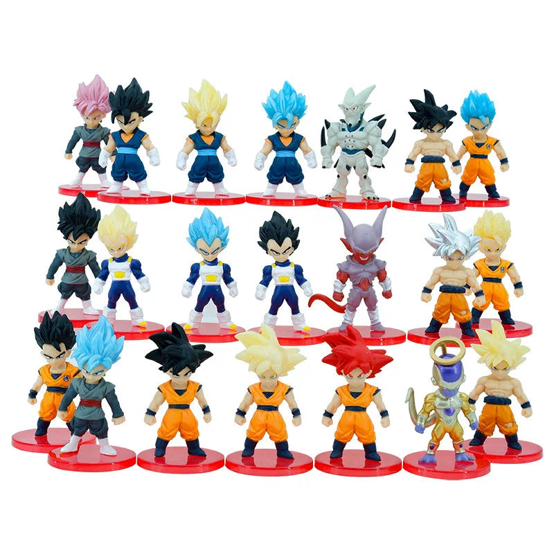 Lot de 21 figurines de Dragon Ball- Super Saiyan Goku Vegeta Action Figures DBZ