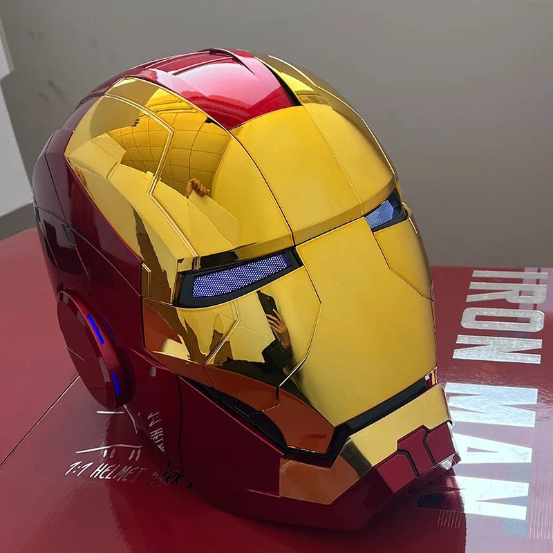 Casque Iron Man Mk5 Helmet Voix électronique Control Helmet Cosplay Led E