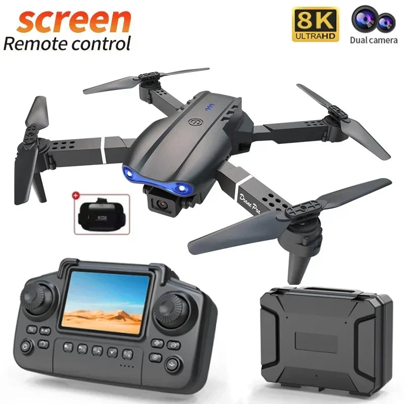 Nouveau drone E99 Pro 8K HD à double caméra, mode de maintien d’altitude, pliable, mini drone WiFi pour photographie aérienne, quadricoptère RC.
